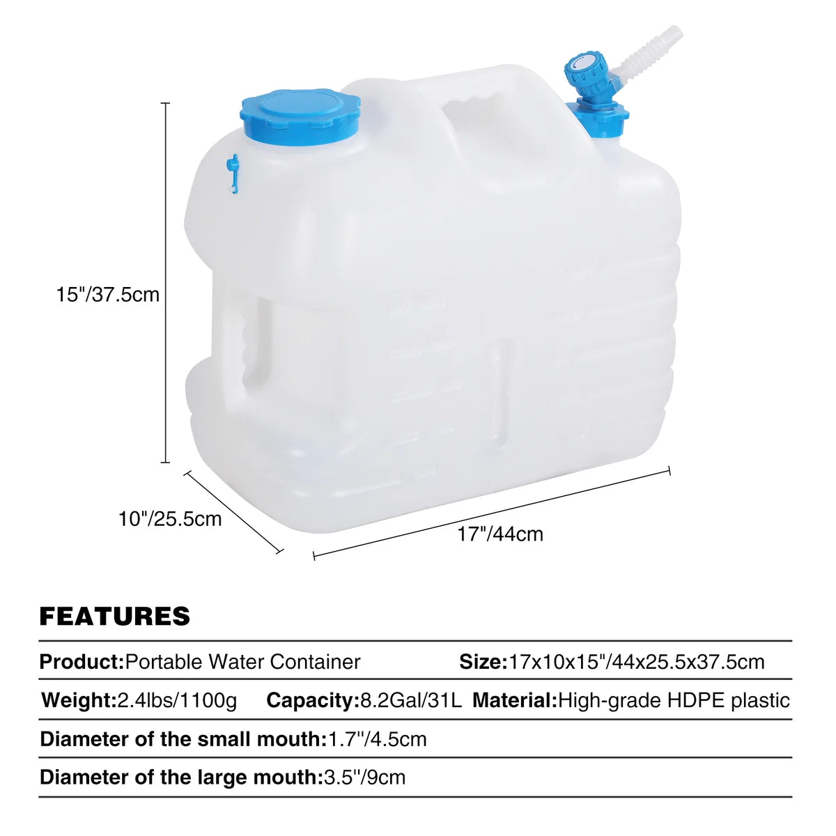 Portable Camping Water Container with Spigot and Wheels From Redcamp