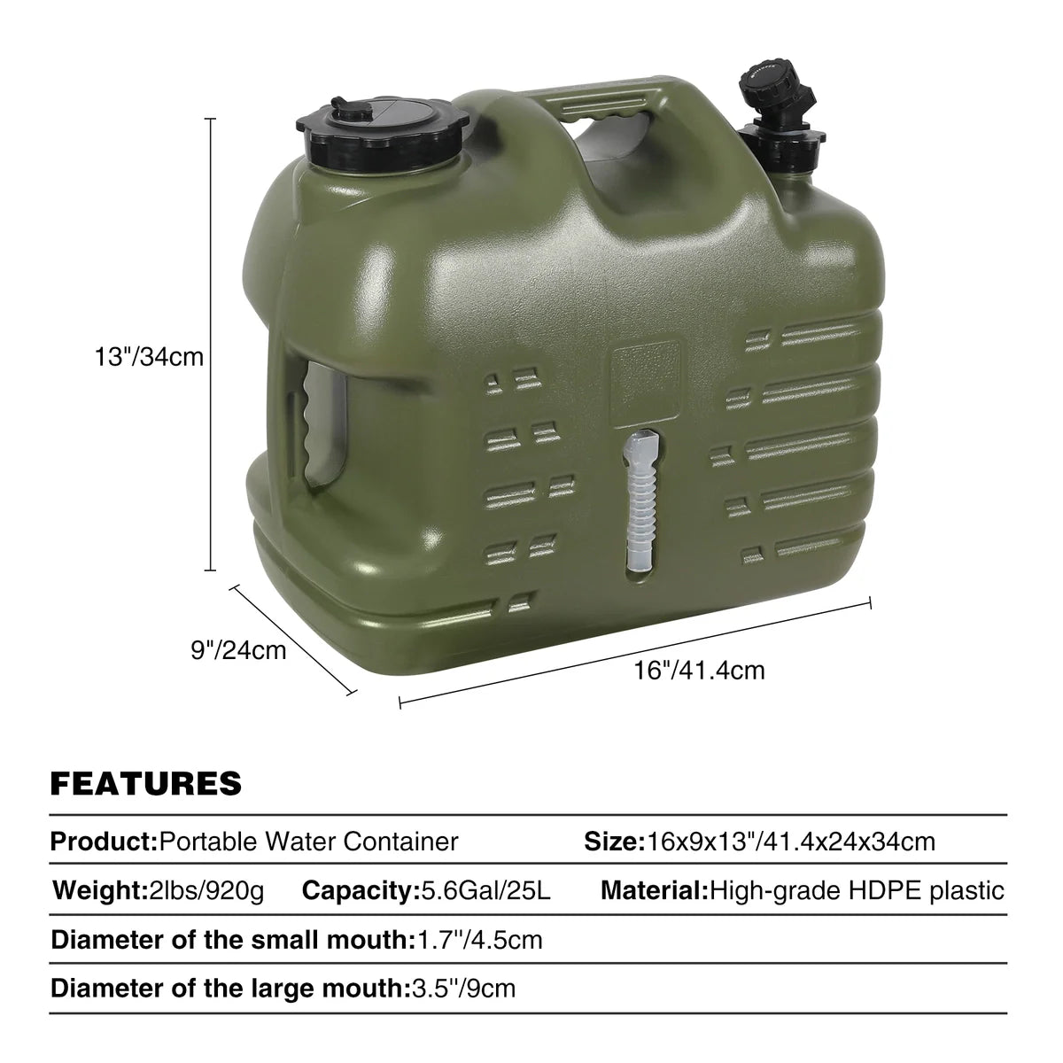 Portable Camping Water Container with Spigot and Wheels From Redcamp