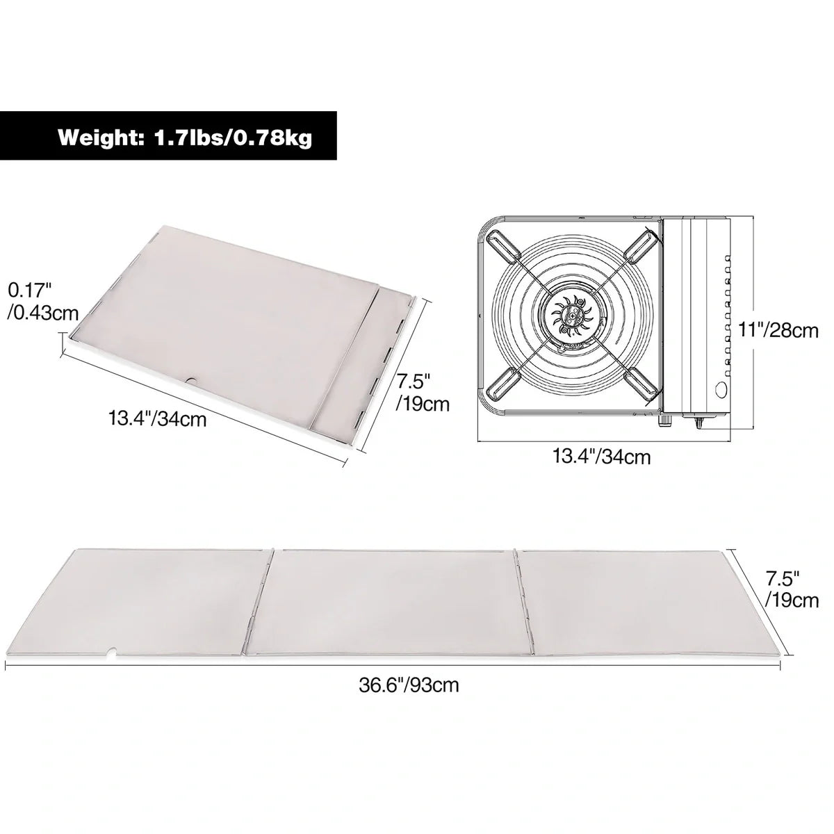 Folding Stainless Steel Stove Windscreen for Outdoor From Redcamp