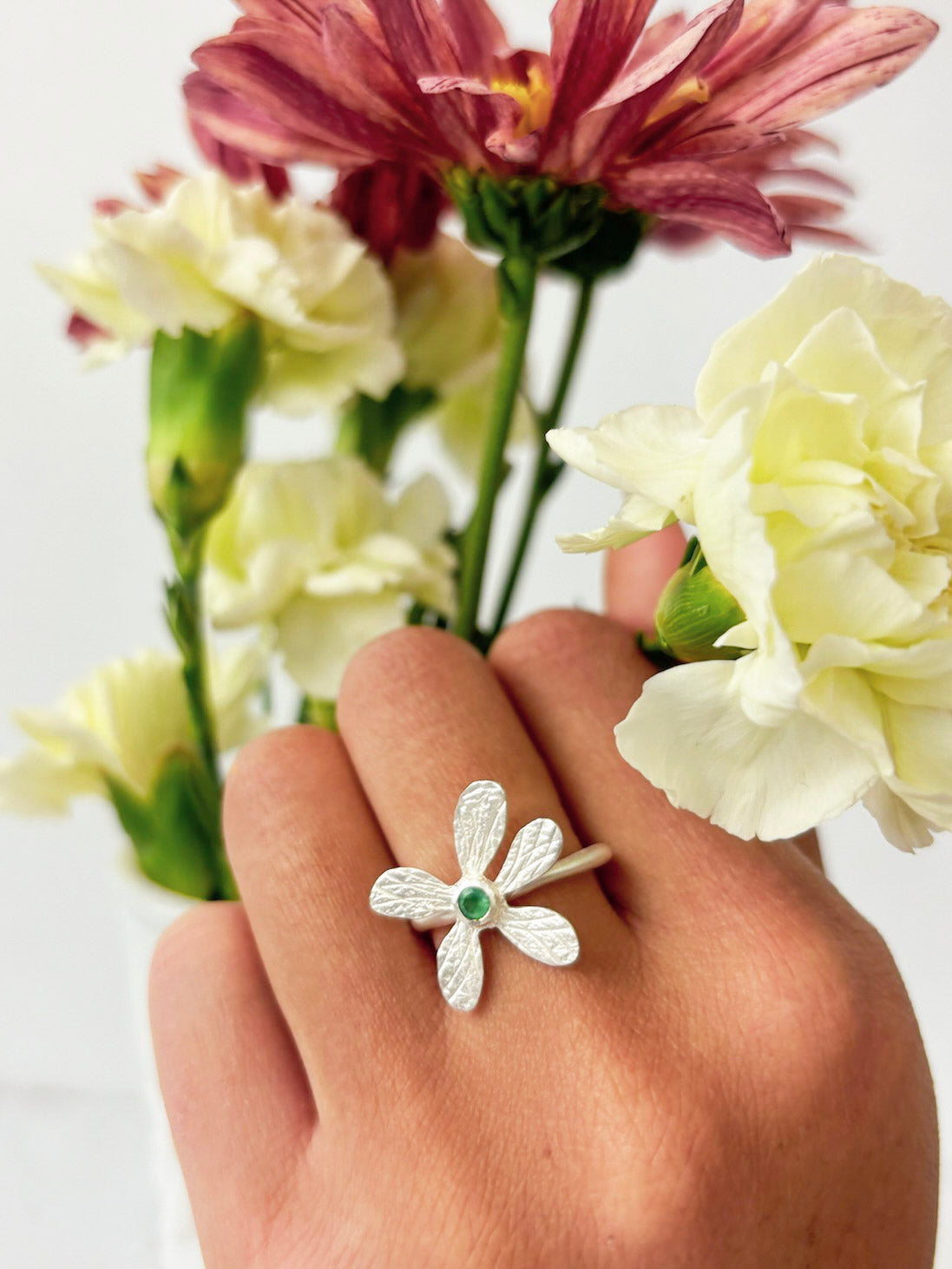 Five Petal Wildflower Ring from Ash & Rose