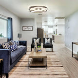 Modern Brown 20" LED Flush Mount Ceiling Light From ParrotUncle