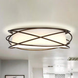 Modern Brown 20" LED Flush Mount Ceiling Light From ParrotUncle