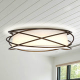 Modern Brown 20" LED Flush Mount Ceiling Light From ParrotUncle