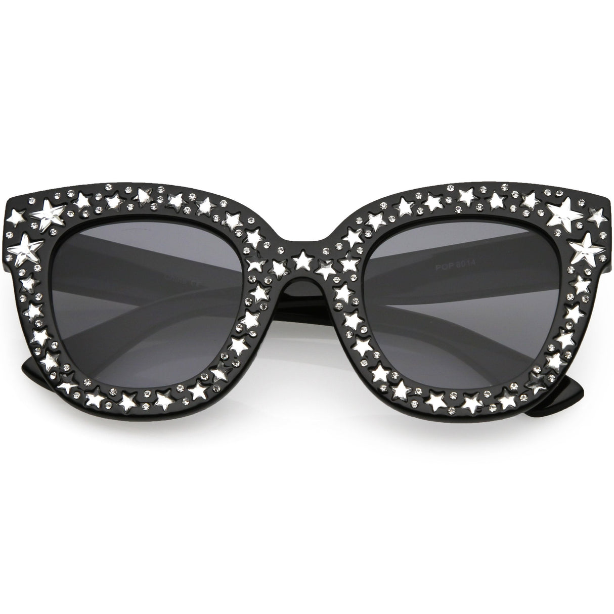 Women's Trendy Star Rhinestone Horned Rim Sunglasses C579 from zeroUV