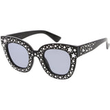 Women's Trendy Star Rhinestone Horned Rim Sunglasses C579 from zeroUV