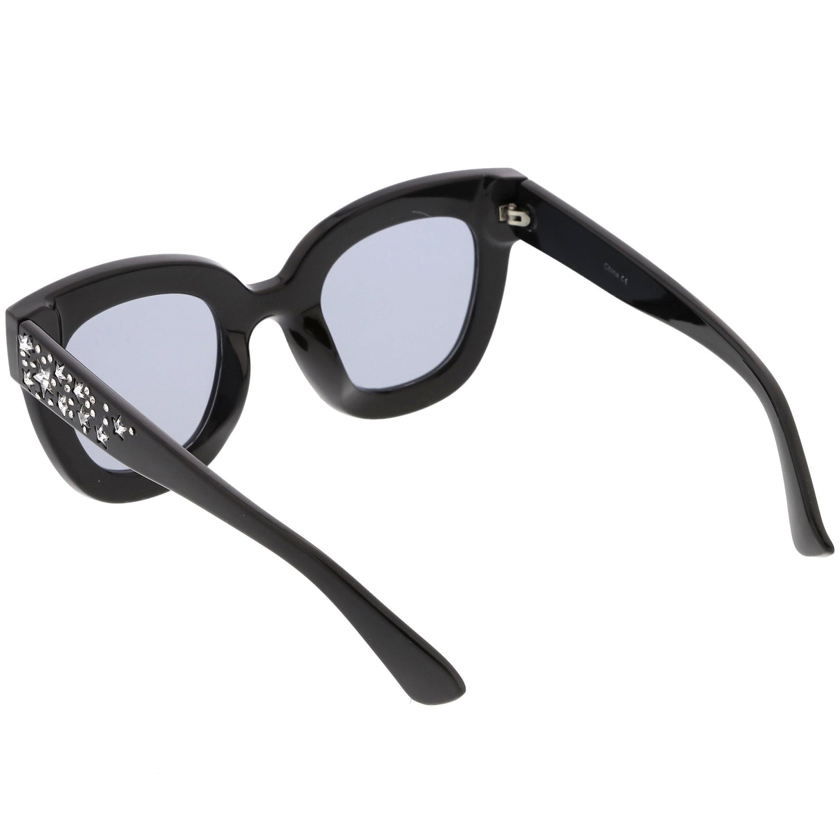 Women's Trendy Star Rhinestone Horned Rim Sunglasses C579 from zeroUV