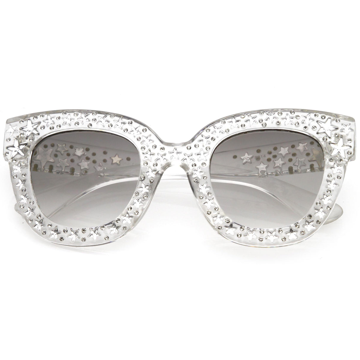Women's Trendy Star Rhinestone Horned Rim Sunglasses C579 from zeroUV