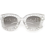 Women's Trendy Star Rhinestone Horned Rim Sunglasses C579 from zeroUV