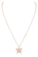 Butterfly CZ Pendant Stainless Steel Necklace from My Pampered Life Seattle