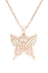 Butterfly CZ Pendant Stainless Steel Necklace from My Pampered Life Seattle