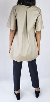 Black dress shirt short sleeve with pockets Premium Quality Cotton from EBRU Home