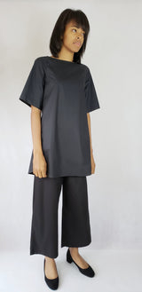 Black dress shirt short sleeve with pockets Premium Quality Cotton from EBRU Home