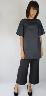Black dress shirt short sleeve with pockets Premium Quality Cotton from EBRU Home