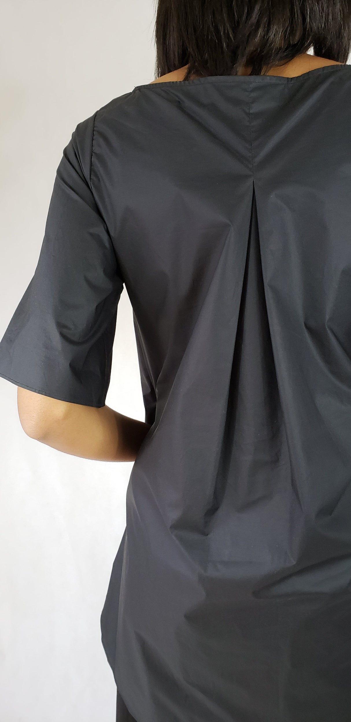 Black dress shirt short sleeve with pockets Premium Quality Cotton from EBRU Home