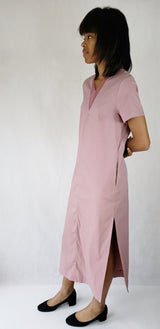 Maxi dress long side slits deep v neck with pockets from EBRU Home