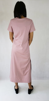 Maxi dress long side slits deep v neck with pockets from EBRU Home