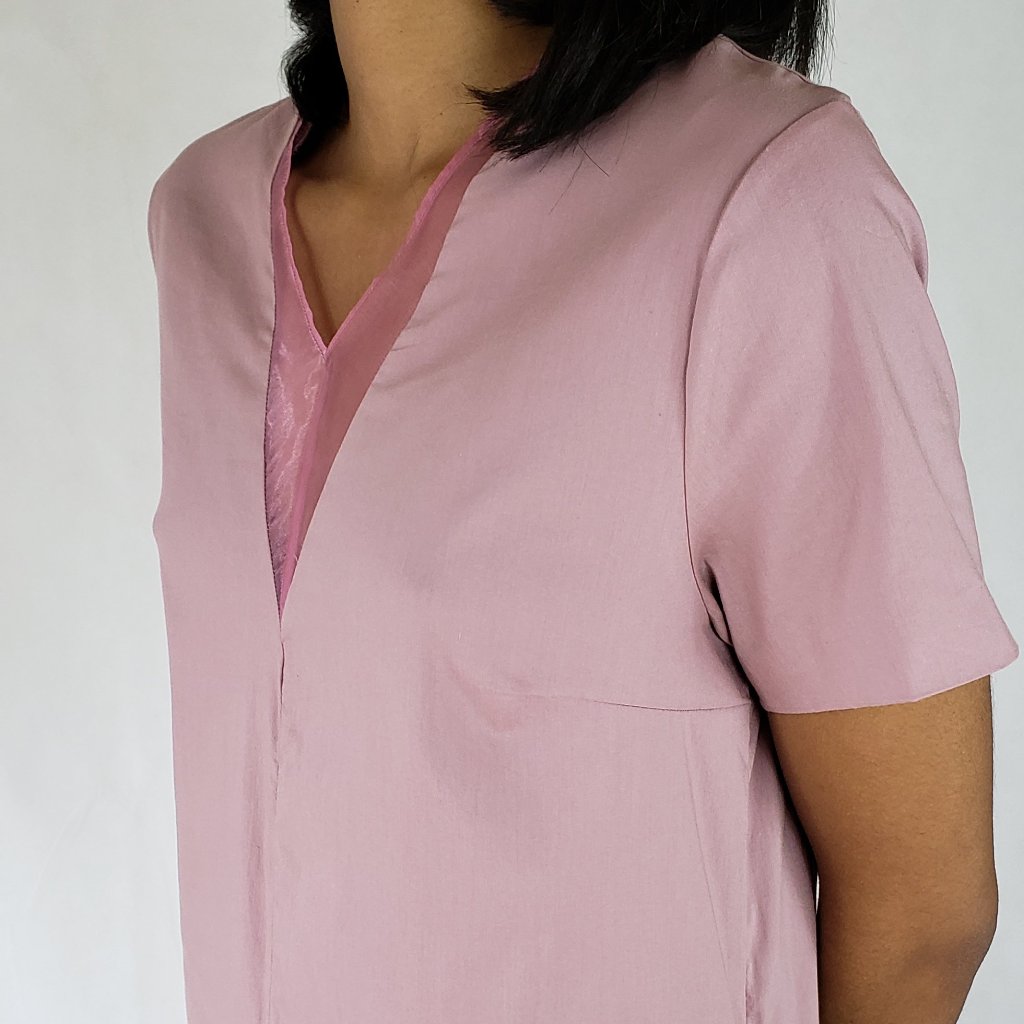 Maxi dress long side slits deep v neck with pockets from EBRU Home