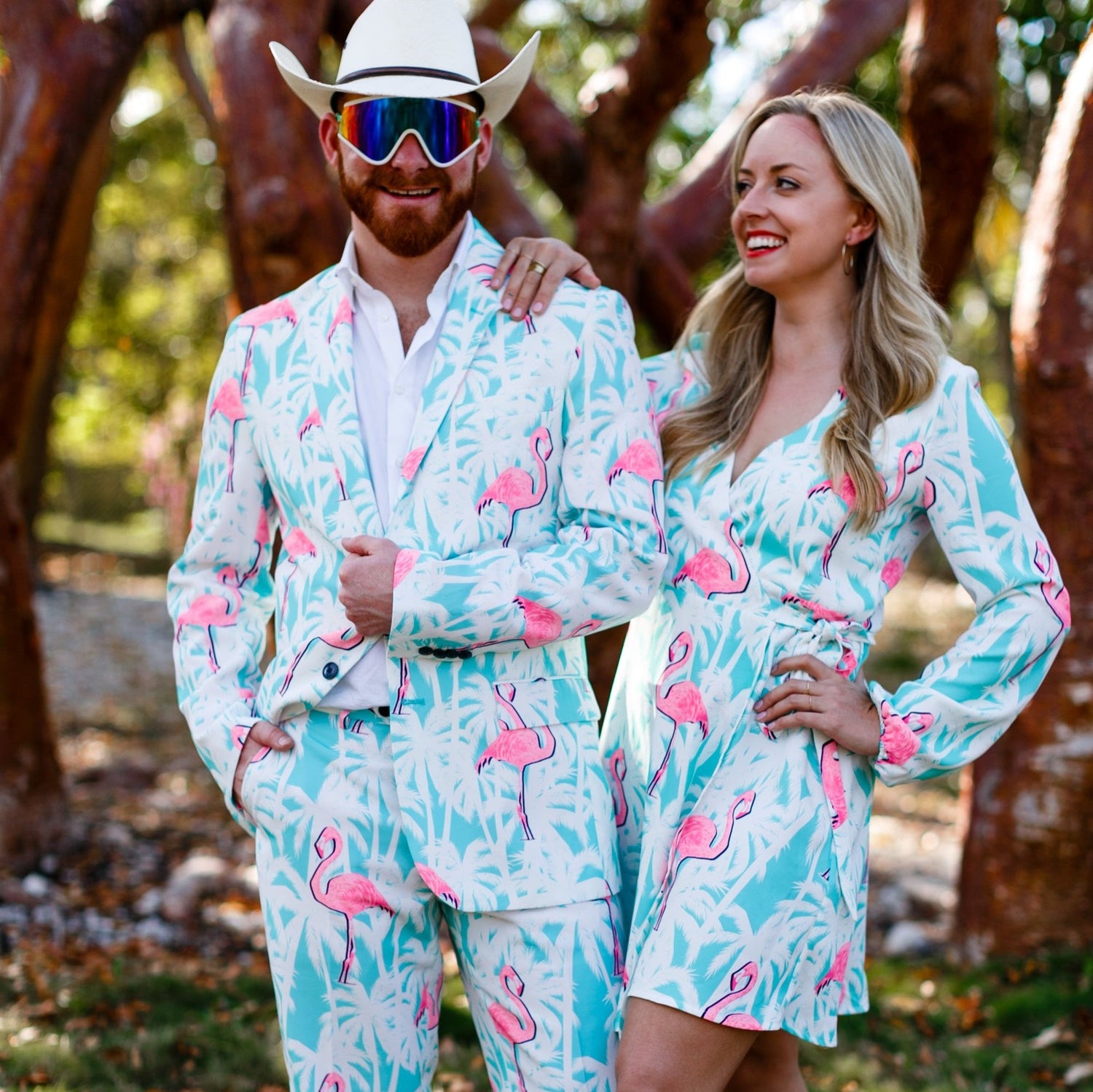 El Flamenco | Tropical Flamingo Print Suit From Shinesty
