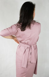 Gray Dress jacket 3/4 sleeve ties in front with pockets Premium Quality from EBRU Home