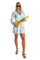 La Flamenca | Flamingos Wrap Dress from Shinesty