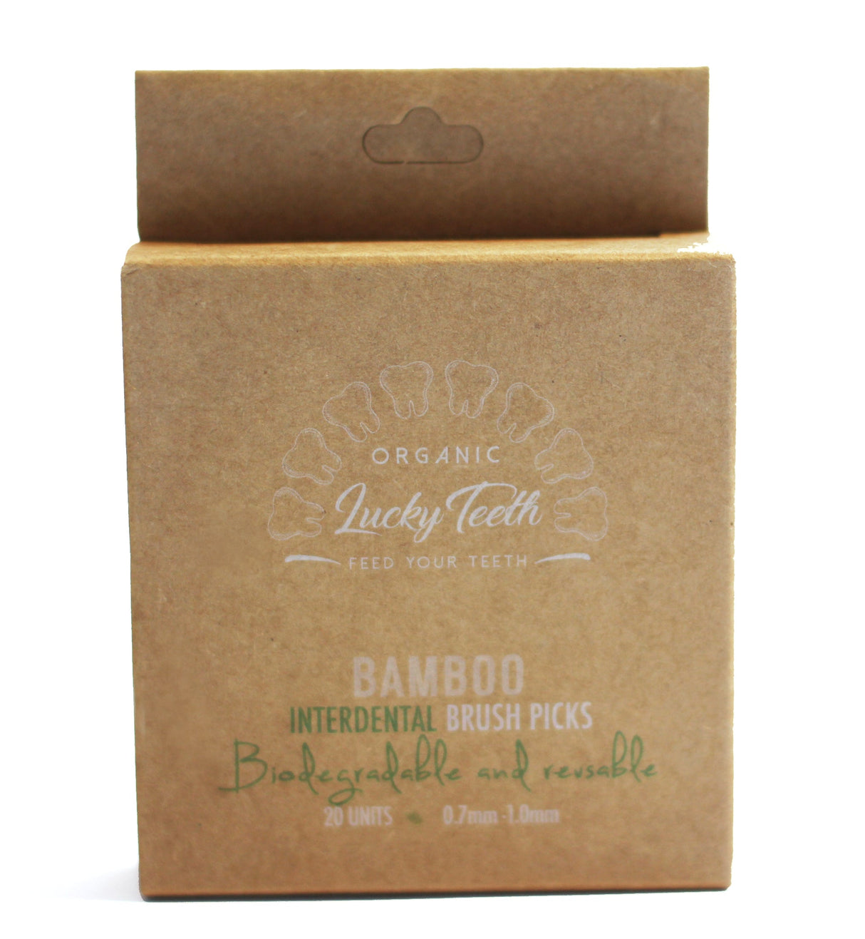 Reusable Bamboo Interdental Brush / Flossers. Part Compostable and Biodegradable. 0.7 mm & 1.0mm (20 pack) from Lucky Teeth