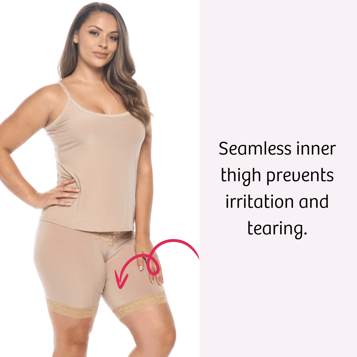 Signature Lace Shortlette Slipshort 9" | Beige From Undersummers