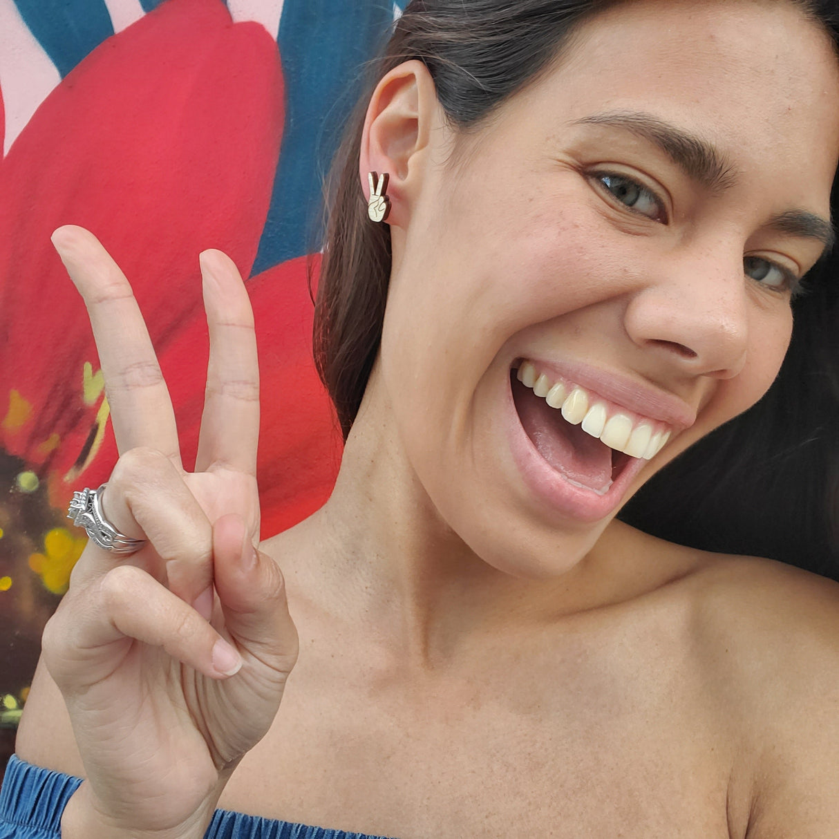 Peace Sign Studs from LE CHIC MIAMI