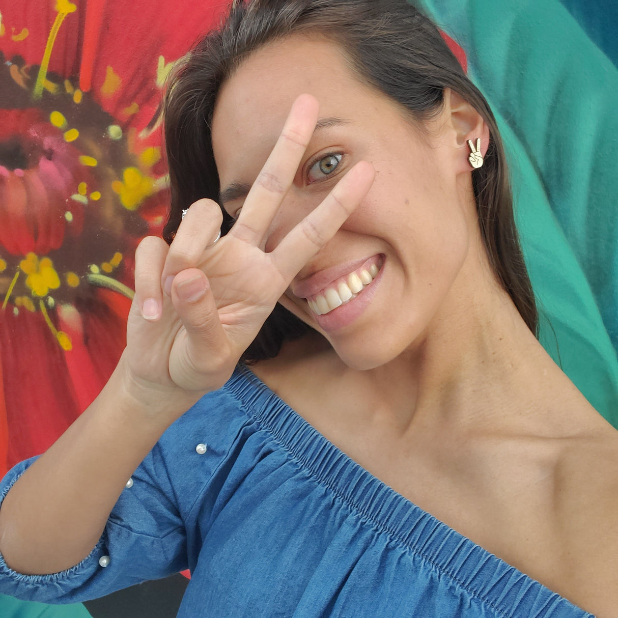 Peace Sign Studs from LE CHIC MIAMI