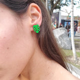 Monstera Stud Earrings - 4 Colors Available from LE CHIC MIAMI