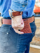 Handmade Leather Belt | American Shrunken Bison | Cognac from Jack Foster