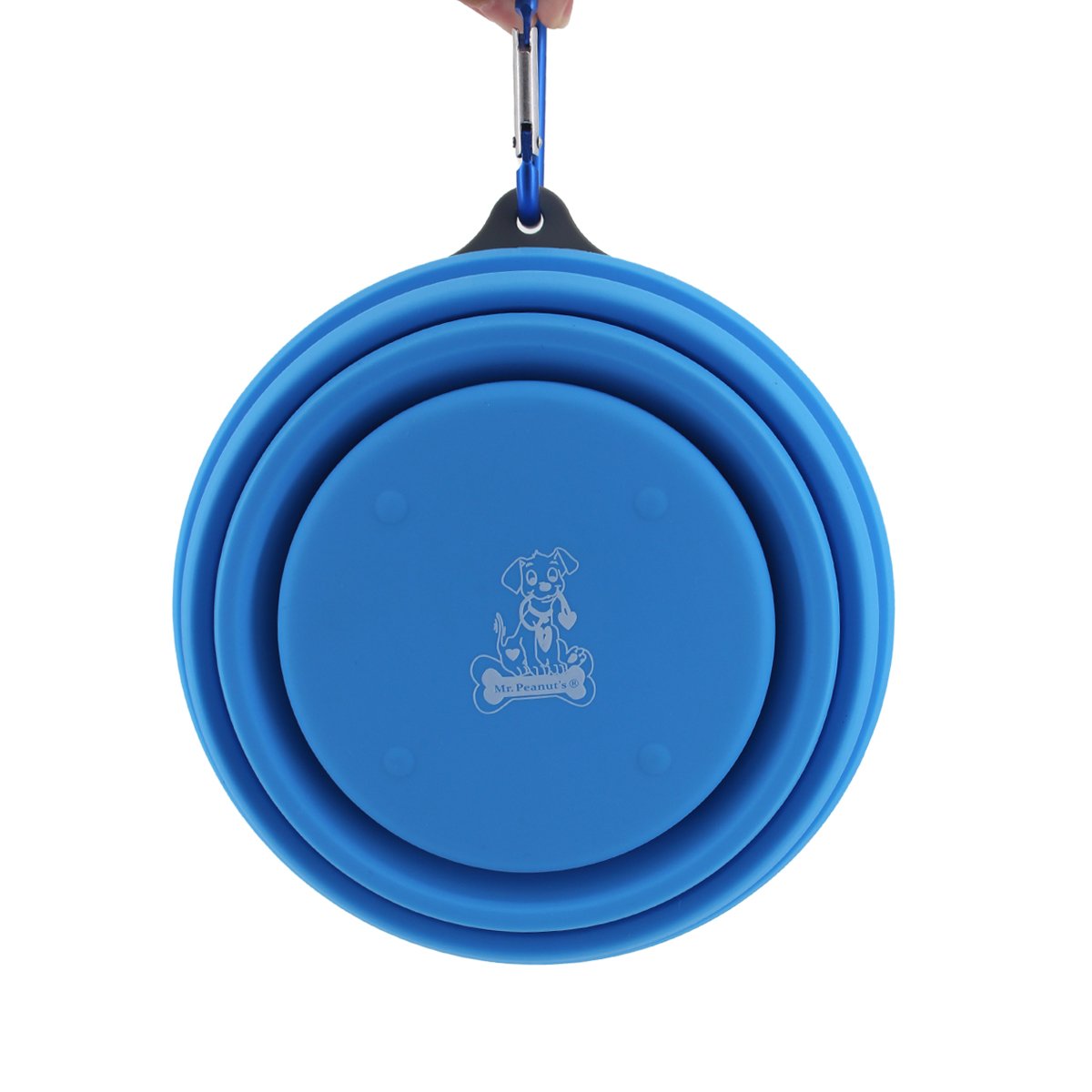 Mr. Peanut's 30oz Collapsible Silicone Camping Bowl with Lid & Foldable Fork from Mr. Peanut's Pet Carriers