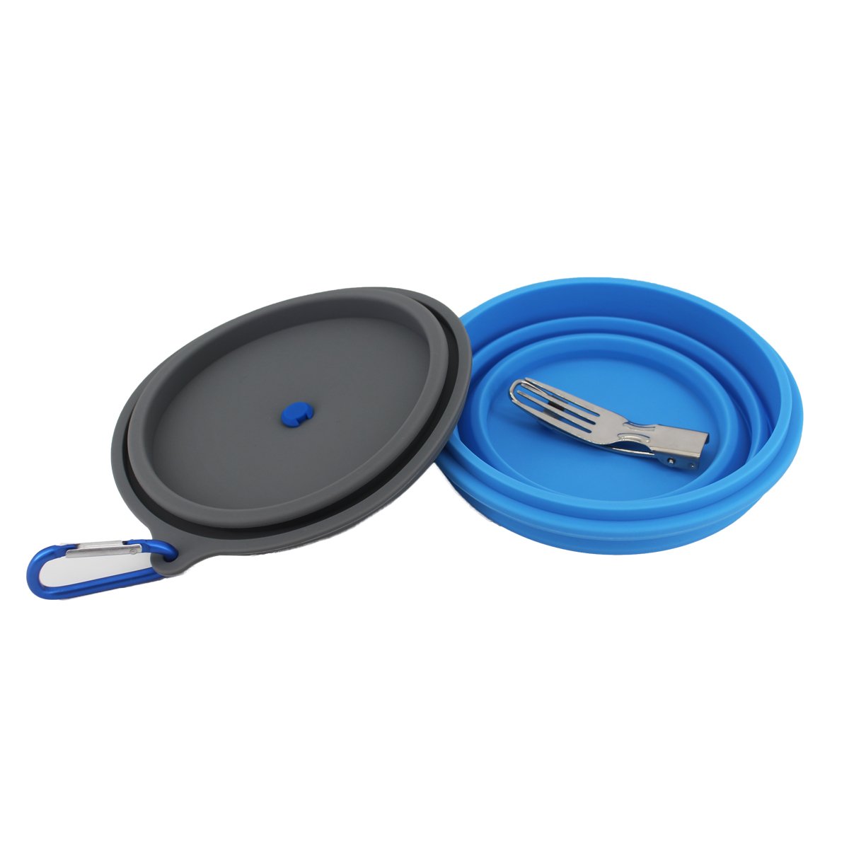 Mr. Peanut's 30oz Collapsible Silicone Camping Bowl with Lid & Foldable Fork from Mr. Peanut's Pet Carriers