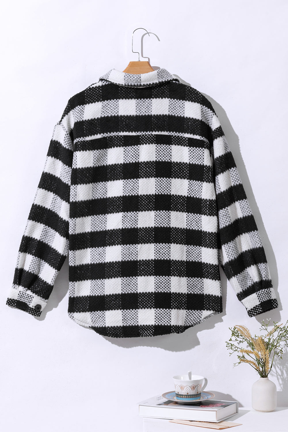 Black and White Plaid Jacket from MsDressly