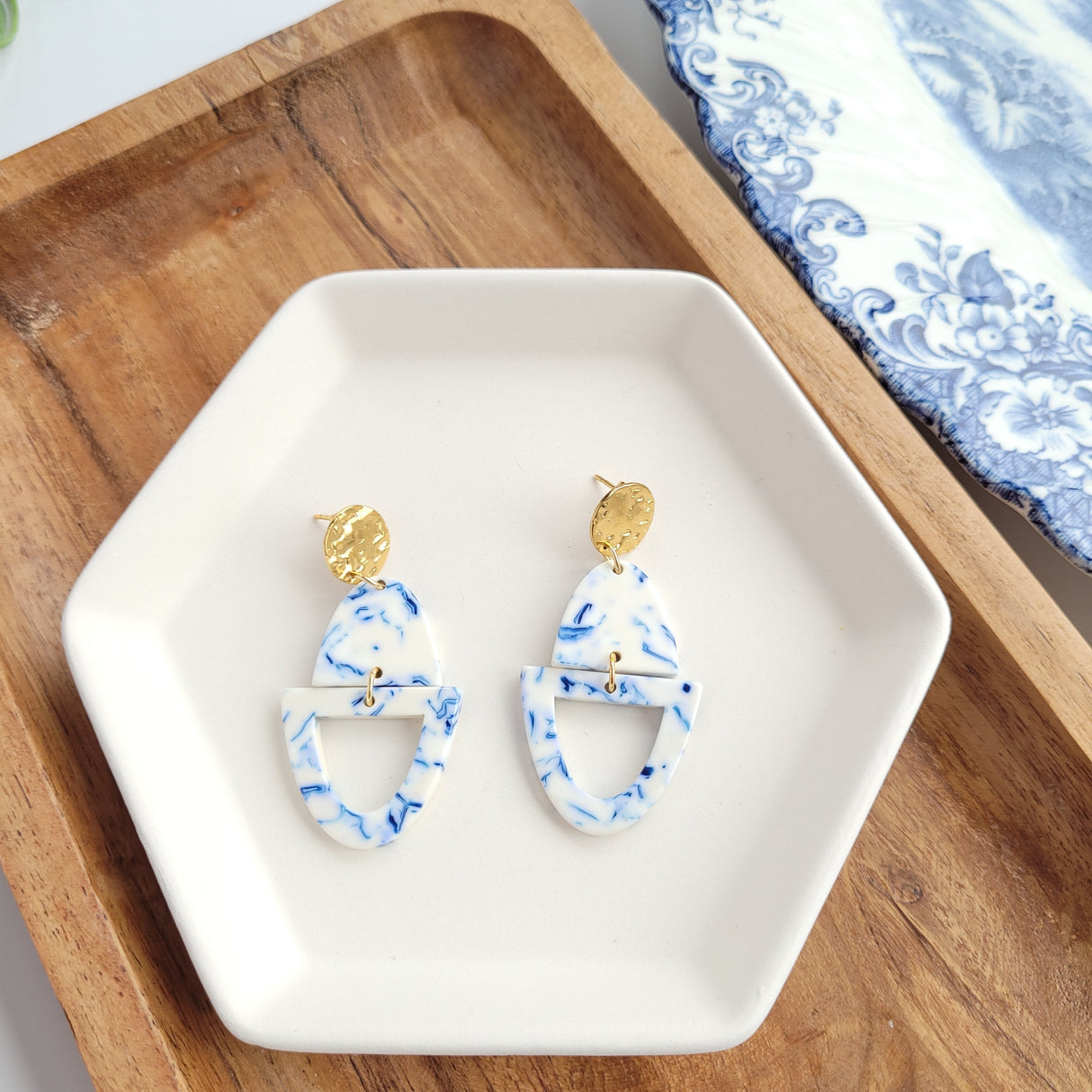Athena Earrings- Greek Goddess Blue from Spiffy & Splendid