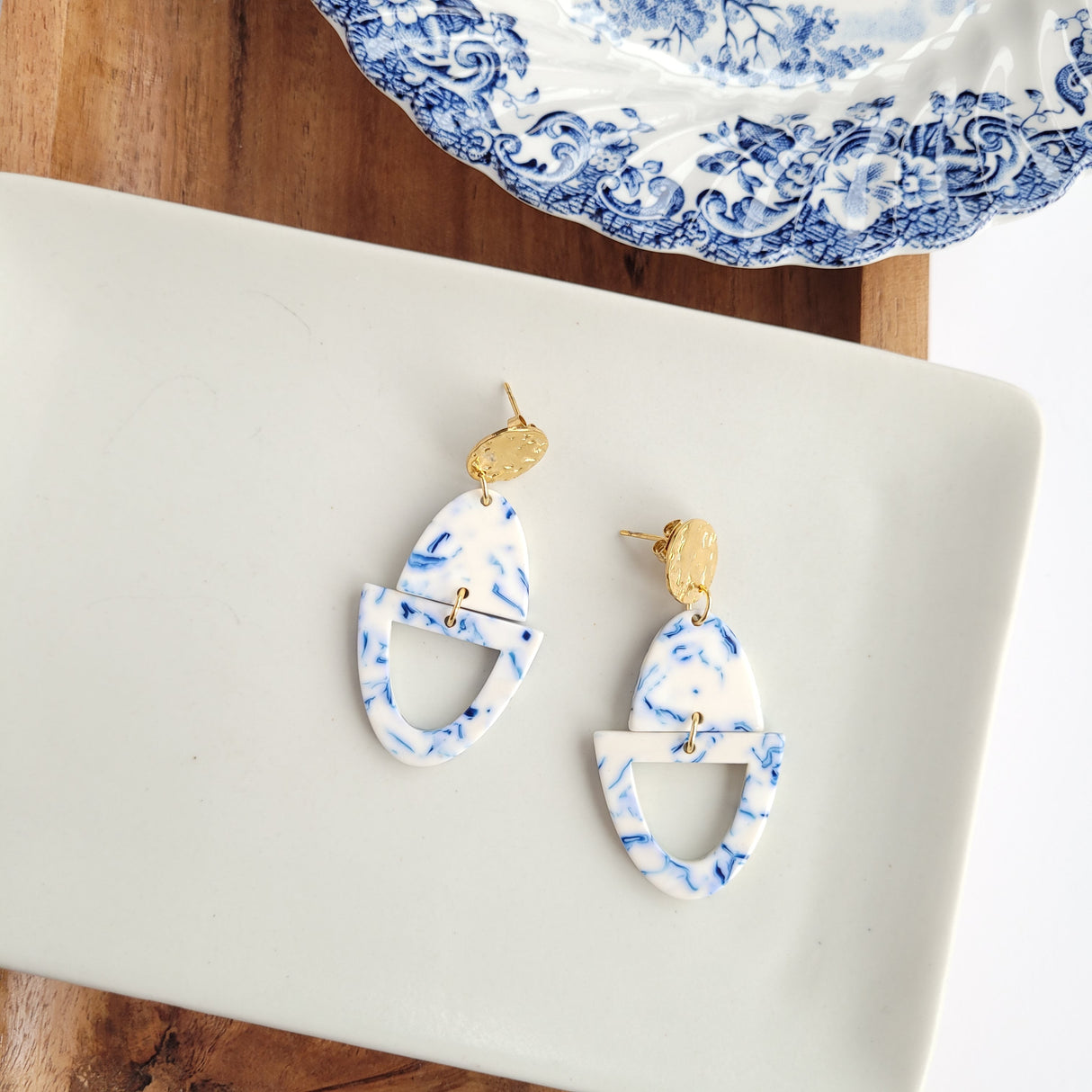 Athena Earrings- Greek Goddess Blue from Spiffy & Splendid