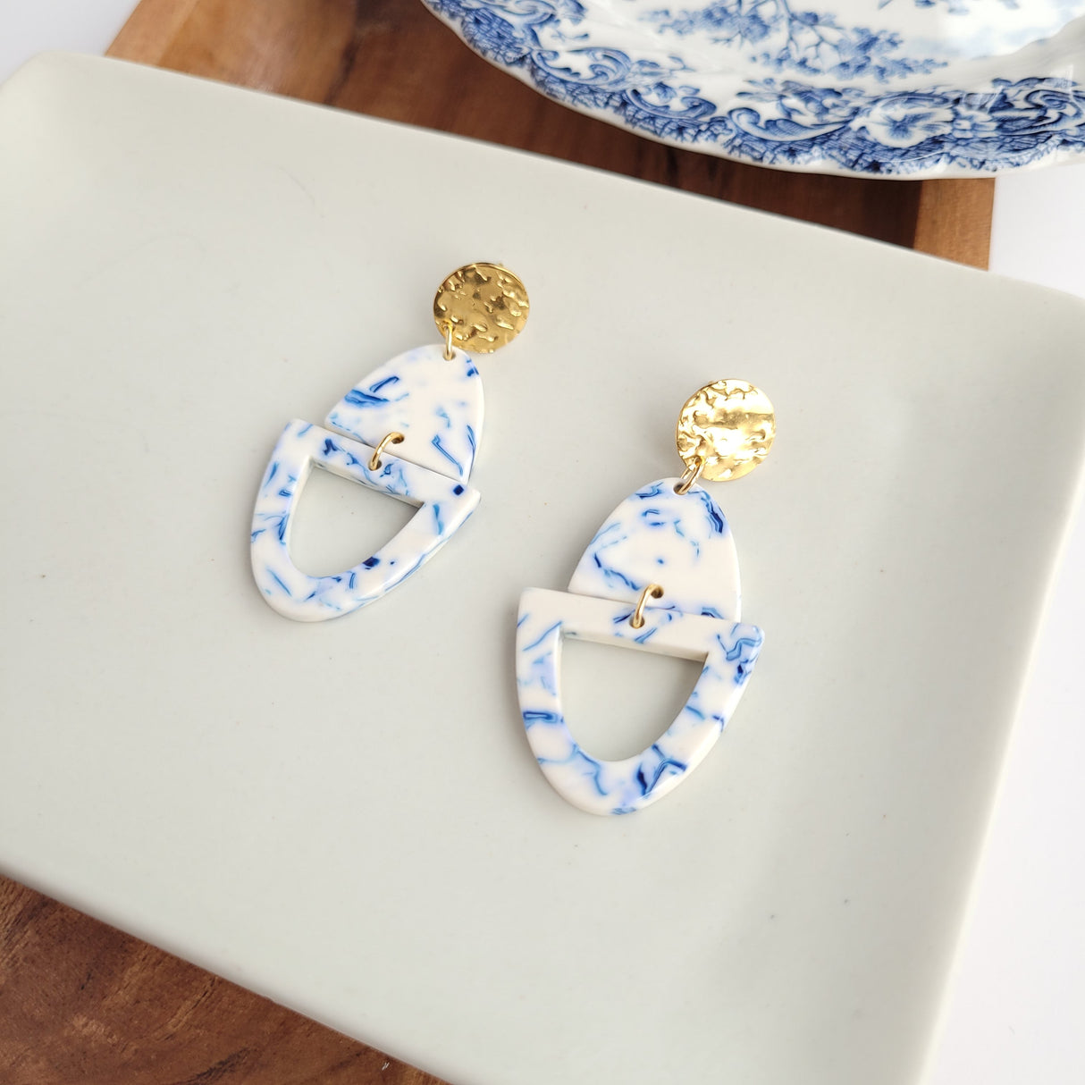 Athena Earrings- Greek Goddess Blue from Spiffy & Splendid