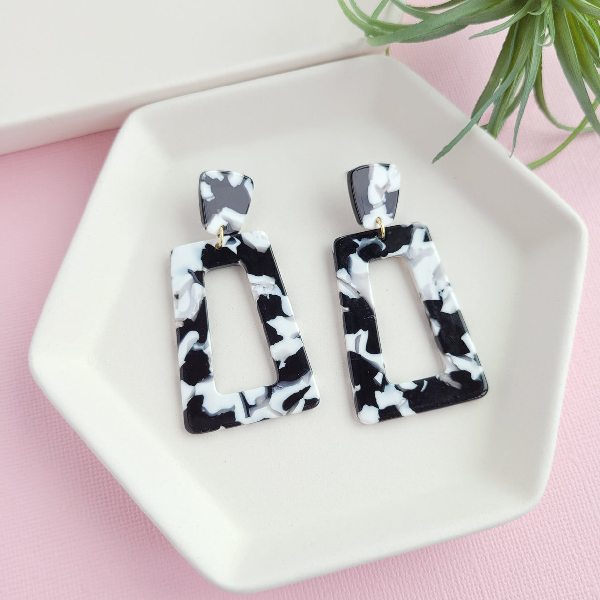 Avery Earrings- Black & White from Spiffy & Splendid