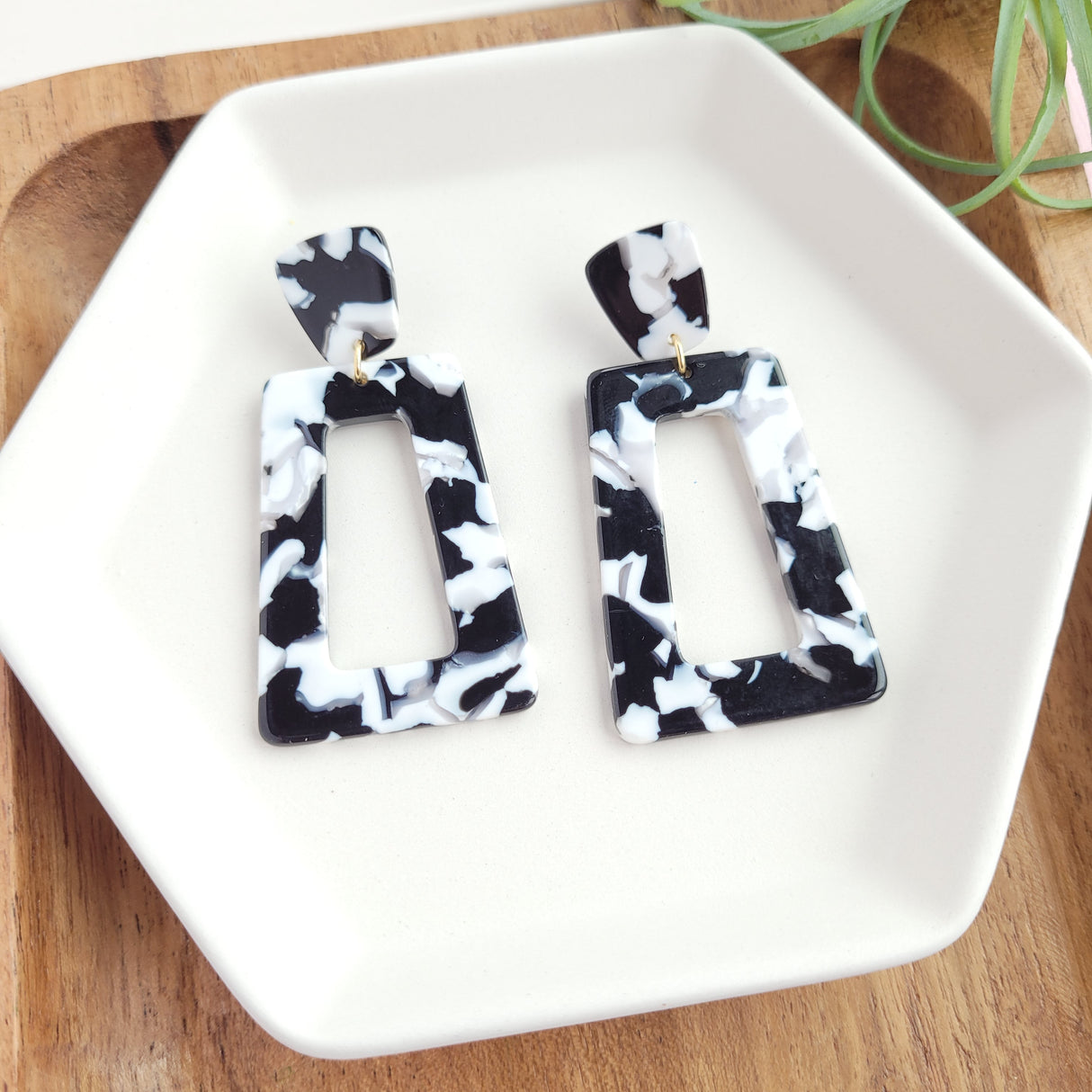 Avery Earrings- Black & White from Spiffy & Splendid