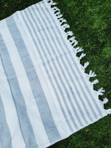One sided Terry Towel - Sand free beach and Bath towel-NavyishBlack
