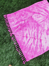Waffle Throw Blanket, Multi functional Turkish Towel, Hand Tie dye Pink from EBRU Home