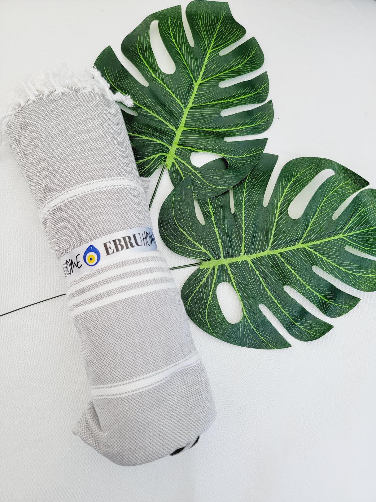 Easy carry Quick Dry Towel, Authentic Turkish Towel - Gray from EBRU Home