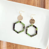 Lennox Earrings - Olive Tortoise from Spiffy & Splendid