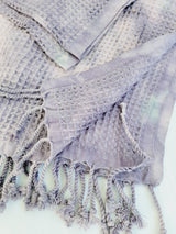 Waffle Throw Blanket, Multi functional Turkish Towel, Hand Tie dye Plum from EBRU Home