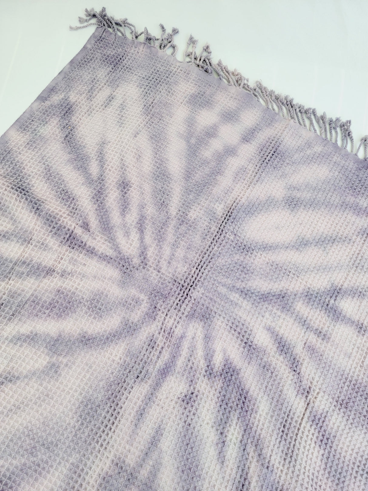 Waffle Throw Blanket, Multi functional Turkish Towel, Hand Tie dye Plum from EBRU Home