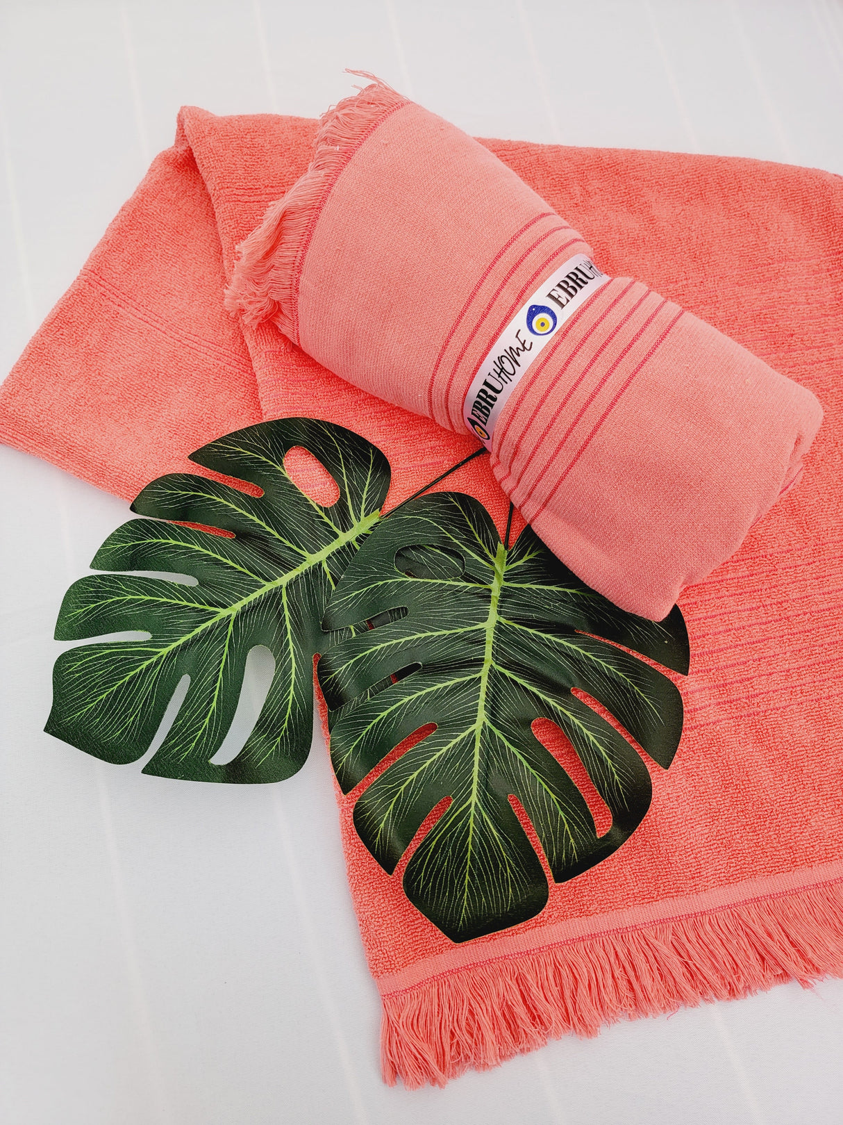 One sided Terry Towel - Sand free beach and Bath towel- Pink