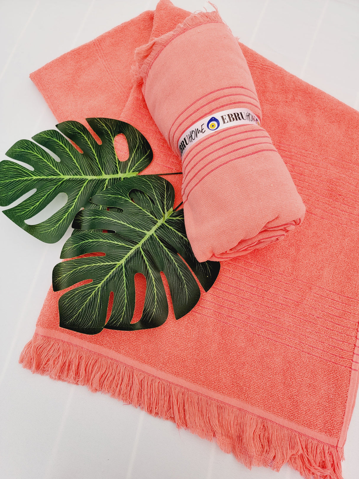 One sided Terry Towel - Sand free beach and Bath towel- Pink