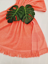 One sided Terry Towel - Sand free beach and Bath towel- Pink
