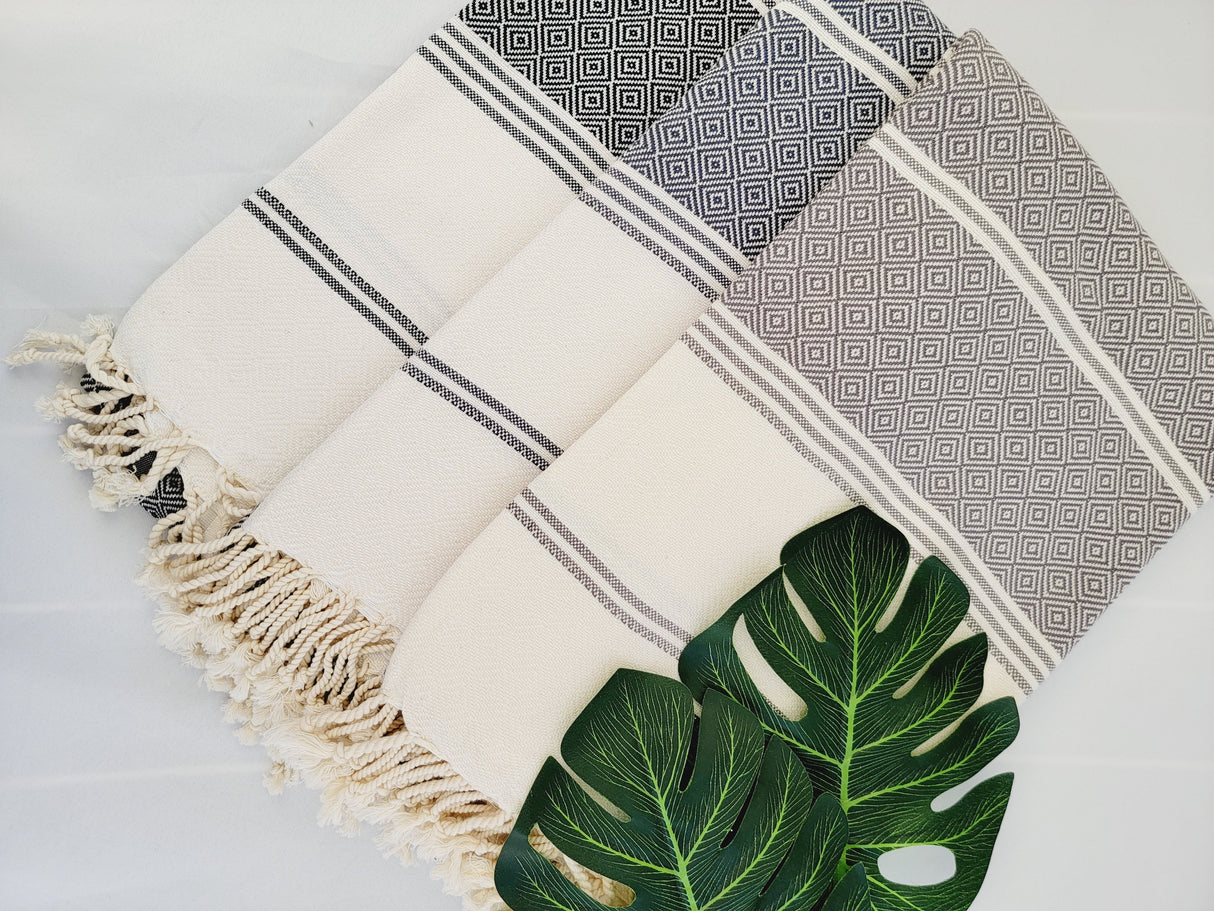 Easy Carry Quick Dry Cotton Beach Towel from EBRU Home