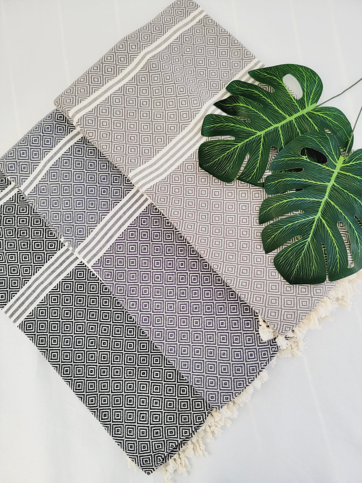 Easy Carry Quick Dry Cotton Beach Towel from EBRU Home