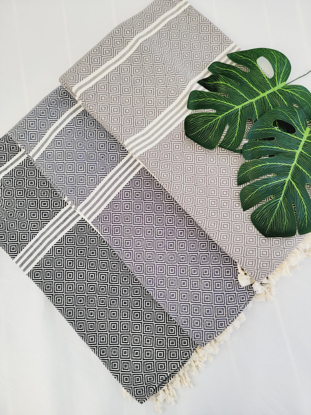 Easy Carry Quick Dry Cotton Beach Towel from EBRU Home